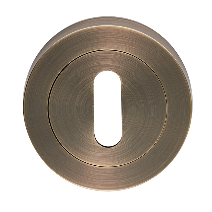 gk4003ab.jpg Carlisle Brass Escutcheon - Lock Profile on Concealed Fix Round Rose - Antique Brass - Image 1