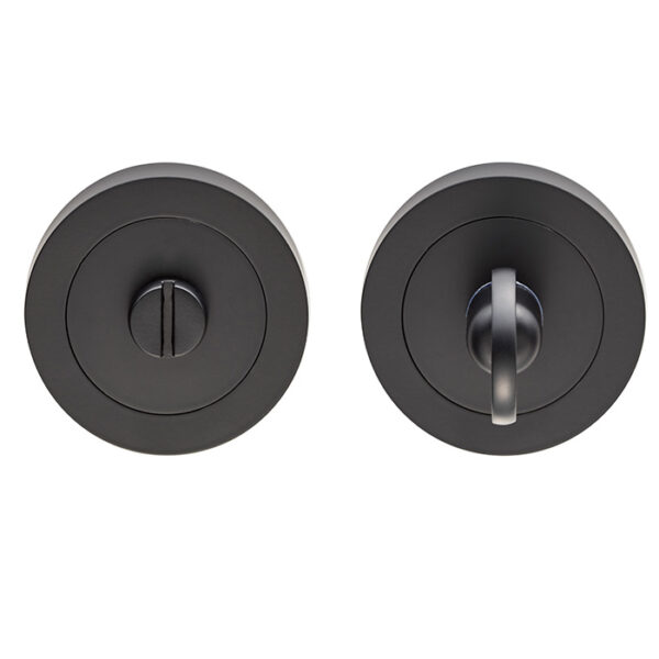 Carlisle Brass Turn & Release - 5mm Spindle - Screw-on Round Rose - Matt Black