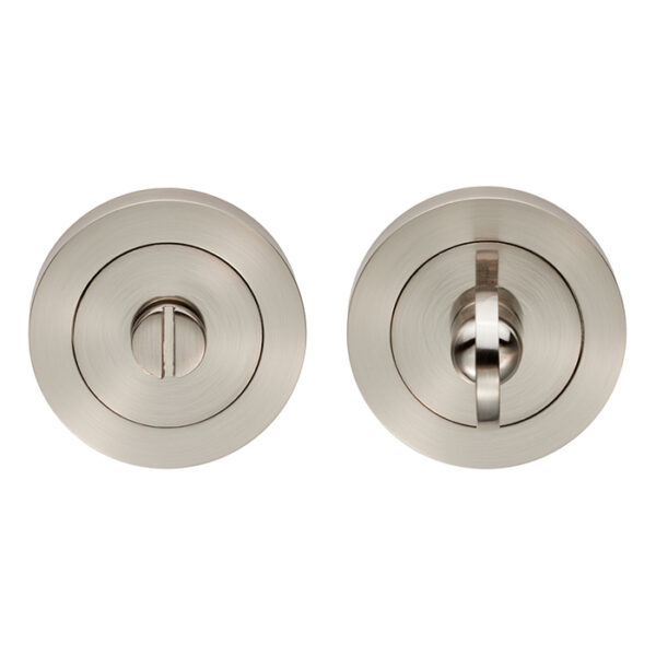 Carlisle Brass Turn & Release - 5mm Spindle - Screw-on Round Rose - Satin Nickel