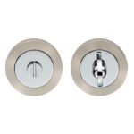 Carlisle Brass Turn & Release - 5mm Spindle - Screw-on Round Rose - Satin Nickel/Polished Chrome