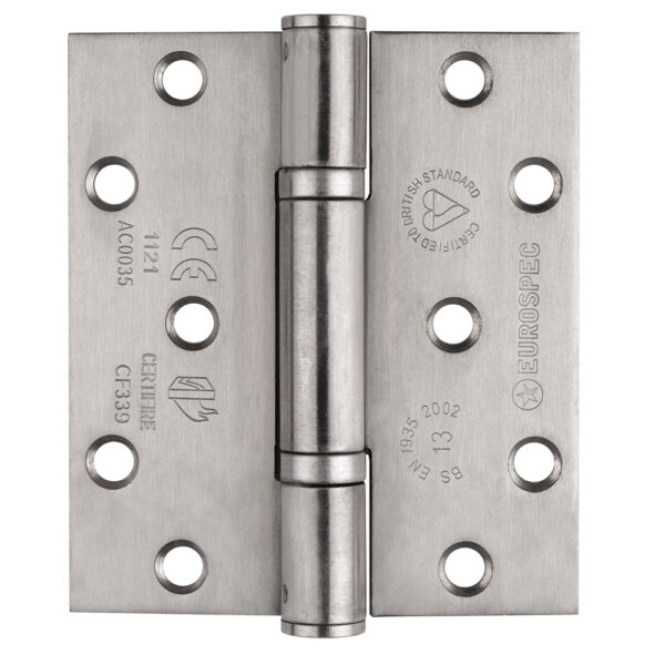 Eurospec 102 x 89 x 3mm Thrust Bearing Hinge Grade 13 C/W Screws (Pair) - Satin Stainless Steel