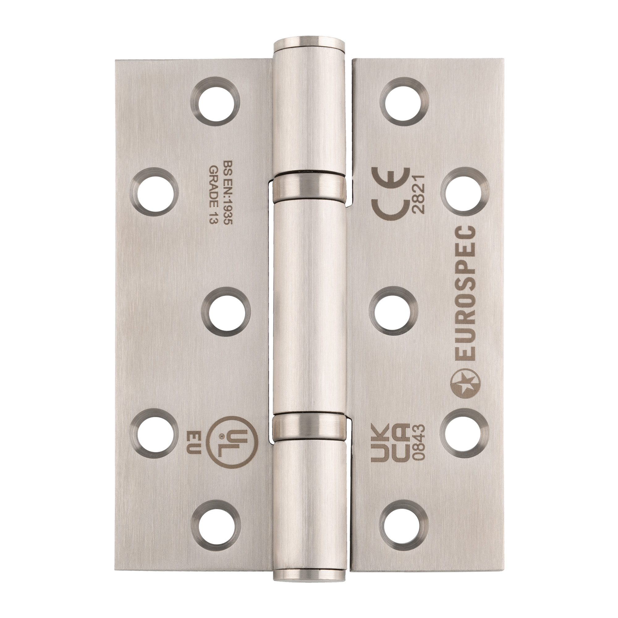 h2n1103_13sss.jpg Eurospec 102 x 76 x 3mm Thrust Bearing G13 Hinge (Pair) - Satin Stainless Steel - Image 1
