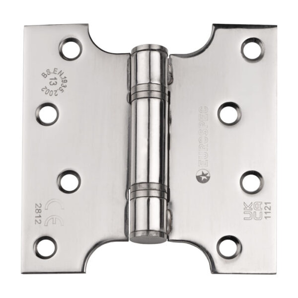 Eurospec 102 x 102 x 3mm Parliament Hinge Grade 13 C/W Screws (Pair) - Bright Stainless Steel