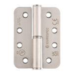 Eurospec 102 x 76 x 3mm Lift Off Hinge Grade 13 C/W Screws - Radius (Pair) - Left Hand - Satin Stainless Steel