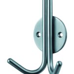 Eurospec Double Coat Hook - 100mm - Face Fix - Satin Stainless Steel