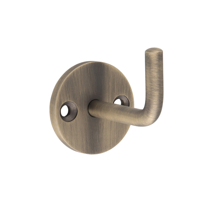hch1016ab.jpg Eurospec Coat Hook - 33mm - Face Fix - Antique Brass - Image 1