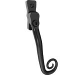 Mila Heritage Monkey Tail Casement Handle - Matt Black, 40mm Pin, R/H