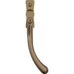 Mila Heritage Pear Drop Casement Handle - Antique Bronze, 40mm Pin, L/H