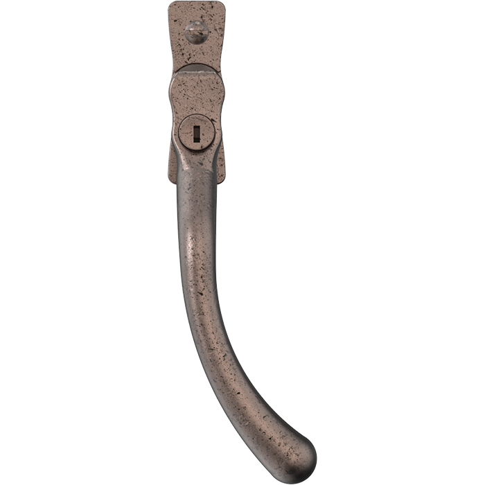 Mila Heritage Pear Drop Casement Handle - Pewter Patina, 40mm Pin, L/H - Image 1