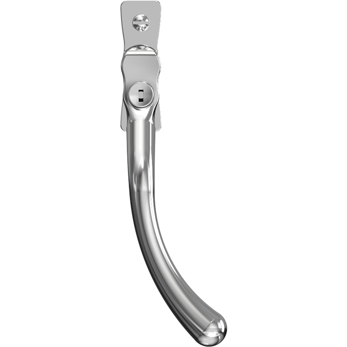 Mila Heritage Pear Drop Casement Handle - Polished Chrome, 40mm Pin, L/H - Image 1