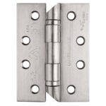 Eurospec 102 x 76 x 3mm Hospital Tip Ball Bearing Hinge Grade 13 C/W Screws (Pair) - Satin Stainless Steel