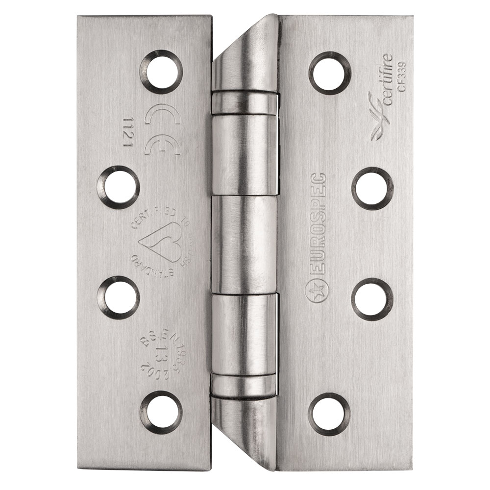 hin1433ht_13sss_2.jpg Eurospec 102 x 76 x 3mm Hospital Tip Ball Bearing Hinge Grade 13 C/W Screws (Pair) - Satin Stainless Steel - Image 1
