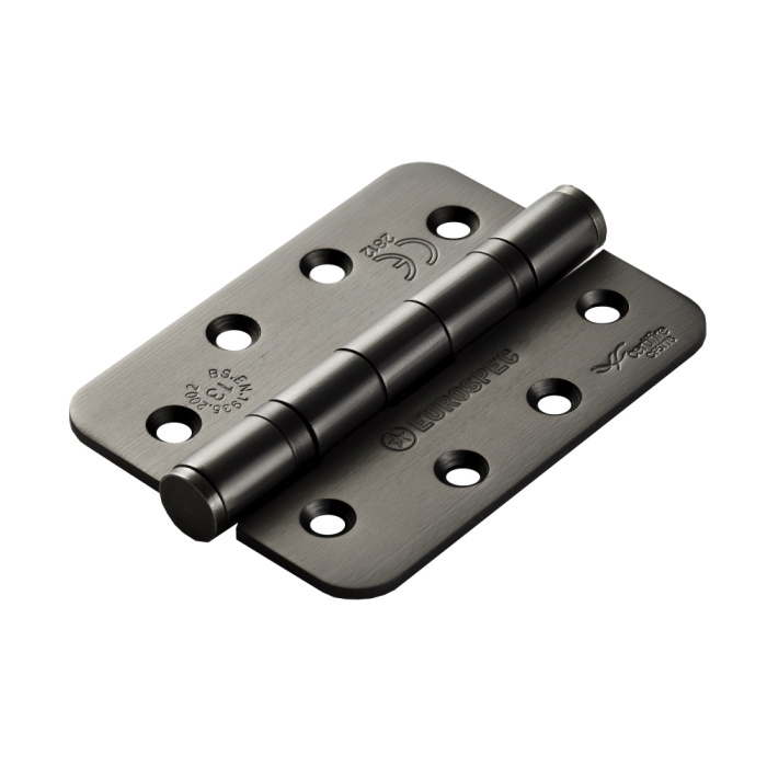 hin1433p-13mbrz-r.jpg Carlisle Brass 102 x 76 x 3mm Ball Bearing Hinge Grade 13 C/W Screws (Pair) - Radius - Matt Bronze - Image 1