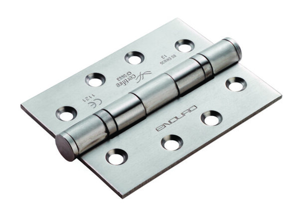 Eurospec 102 x 76 x 3mm Ball Bearing Hinge Grade 13 C/W Screws (3 Pack) - Satin Stainless Steel