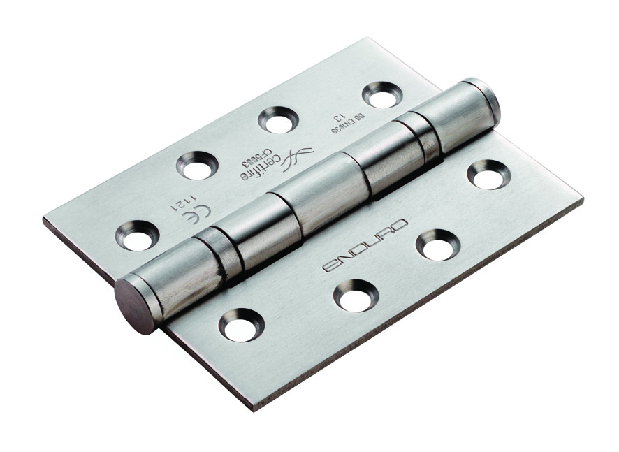 HIN1433P/13SSS 001 Eurospec 102 x 76 x 3mm Ball Bearing Hinge Grade 13 C/W Screws (3 Pack) - Satin Stainless Steel - Image 1