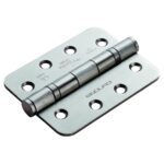 Eurospec 102 x 76 x 3mm Ball Bearing Hinge Grade 13 C/W Screws Radius (Pair) - Satin Stainless Steel