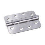 Eurospec 102 x 76 x 3mm Ball Bearing Hinge Grade 13 C/W Screws Radius (Pair) - Bright Stainless Steel