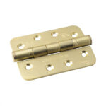 Eurospec 102 x 76 x 3mm Ball Bearing Hinge Grade 13 C/W Screws (Pair) - Radius - Satin Brass