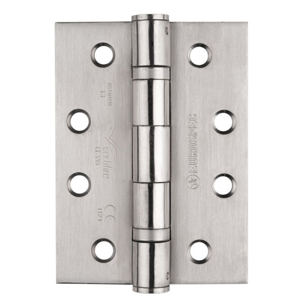 Eurospec 102 x 76 x 3mm Ball Bearing Hinge Grade 13 C/W Screws (Pair) - Satin Stainless Steel