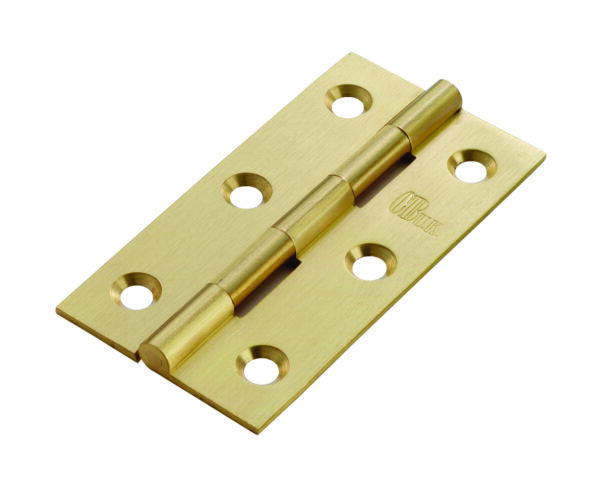 Carlisle Brass 75 x 40 x 1.5mm Solid Drawn Brass Butt Hinge (Pair) - Satin Brass