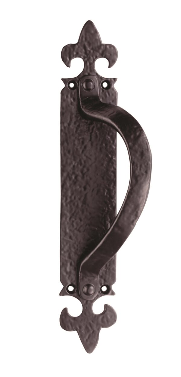 Carlisle Brass Offset Pull Handle on Backplate Right Hd - Black Antique