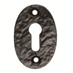 Carlisle Brass Escutcheon - Lock Profile Oval Shape Face Fix - Black Antique