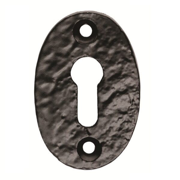 Carlisle Brass Escutcheon - Lock Profile Oval Shape Face Fix - Black Antique