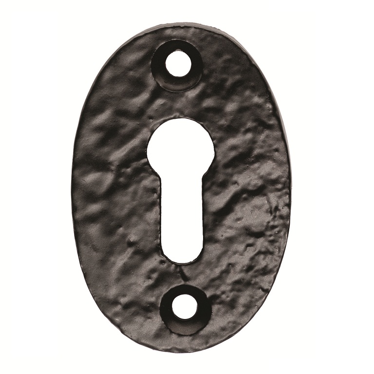 LF 5539 U 001 Carlisle Brass Escutcheon - Lock Profile Oval Shape Face Fix - Black Antique - Image 1