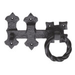 Carlisle Brass 6 Ring Handle Gate Latch - Black Antique