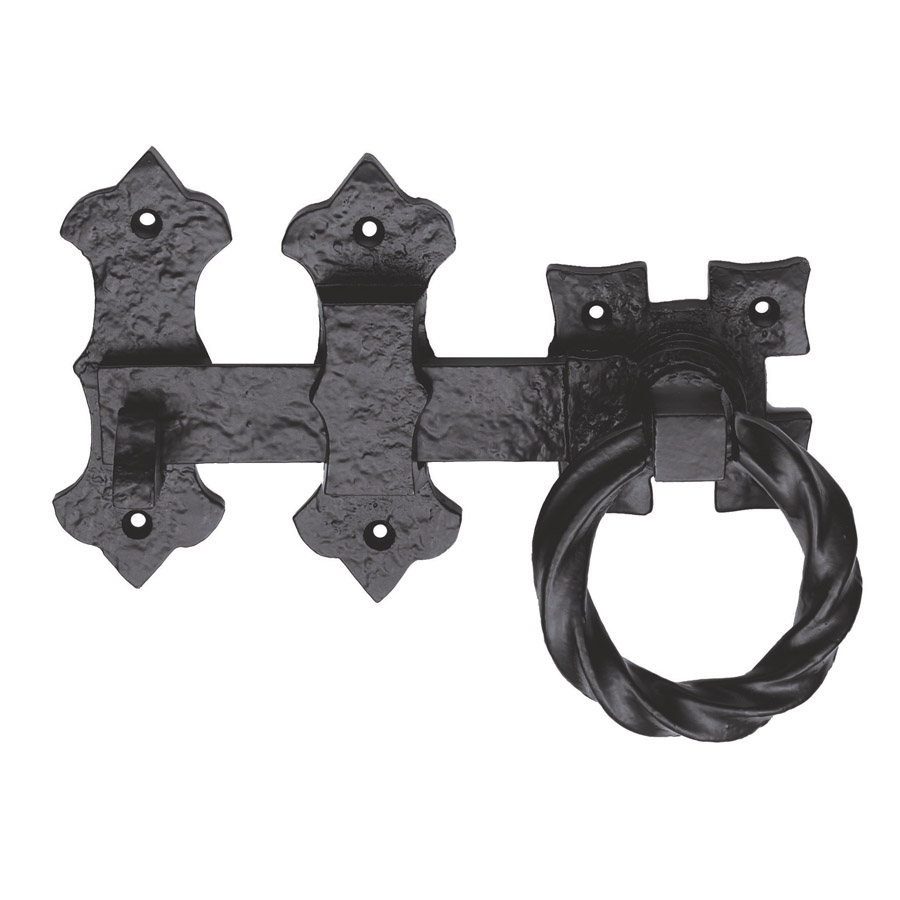 LF 5547 001 Carlisle Brass 6 Ring Handle Gate Latch - Black Antique - Image 1