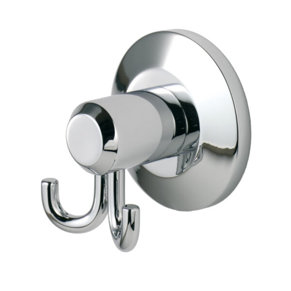 Carlisle Brass Tempo Double Robe Hook - 58mm - Concealed Fix - Polished Chrome