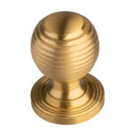 Manital Queen Anne Knob 22mm - Satin Brass