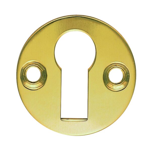 Carlisle Brass Escutcheon - Lock Profile Victorian Round Face Fix - Polished Brass