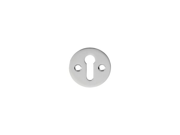 Carlisle Brass Escutcheon - Lock Profile Victorian Round Face Fix - Polished Chrome