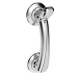 Carlisle Brass Door Knocker on Rose Satin Chrome
