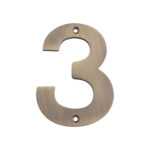 Eurospec 100 x 74 x 5mm - Number 3 - Face Fix - Antique Brass