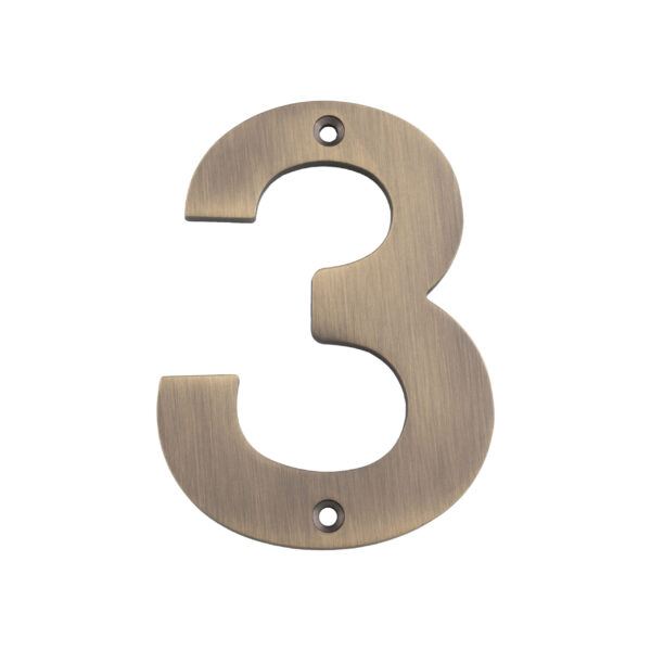 Eurospec 100 x 74 x 5mm - Number 3 - Face Fix - Antique Brass