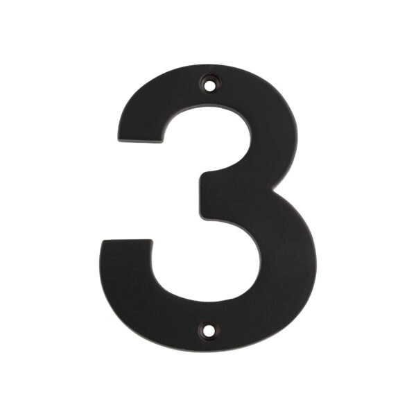 Eurospec 100 x 74 x 5mm - Number 3 - Face Fix - Matt Black