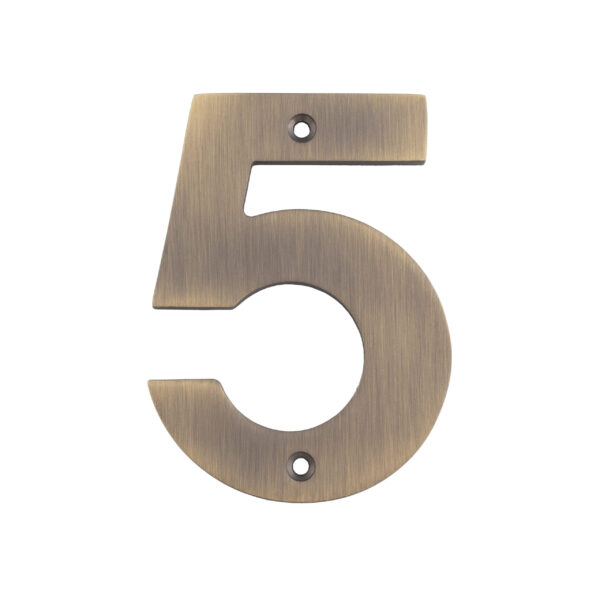 Eurospec 100 x 73 x 5mm - Number 5 - Face Fix - Antique Brass