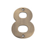 Eurospec 100 x 72 x 5mm - Number 8 - Face Fix - Antique Brass