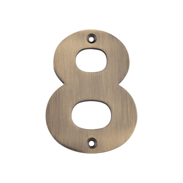 Eurospec 100 x 72 x 5mm - Number 8 - Face Fix - Antique Brass