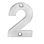 Eurospec 50 x 36 x 2mm - Number 2 - Face Fix - Satin Stainless Steel