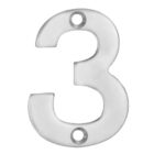 Eurospec 50 x 37 x 2mm - Number 3 - Face Fix - Satin Stainless Steel