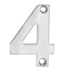Eurospec 50 x 36 x 2mm - Number 4 - Face Fix - Satin Stainless Steel