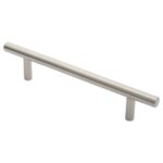 Eurospec 19mm Dia. T Bar Pull Handle - 225mm C/C - Bolt Through Fixing - Satin Stainless Steel
