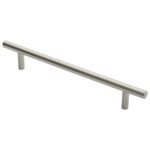 Eurospec 19mm Dia. T Bar Pull Handle - 300mm C/C - Bolt Through Fixing - Satin Stainless Steel