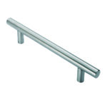 Eurospec 25mm Dia. T Bar Pull Handle - 300mm C/C - Bolt Through Fixing - Satin Stainless Steel