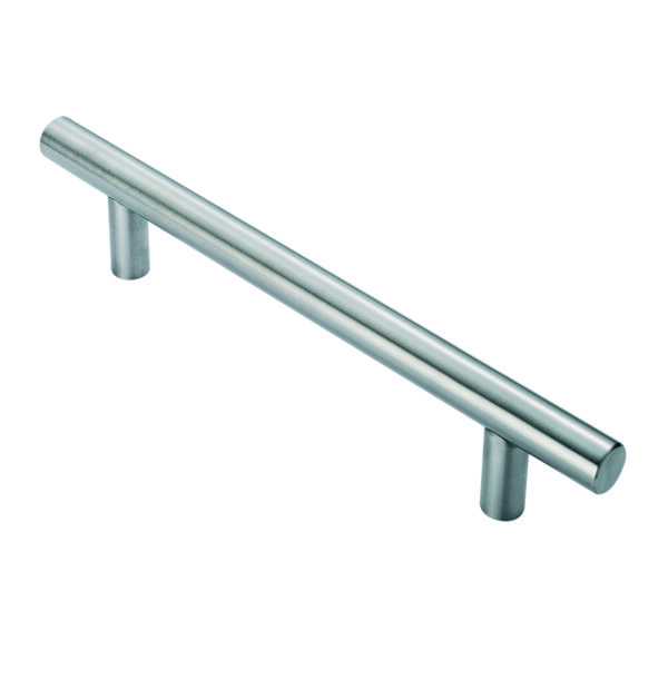 Eurospec 25mm Dia. T Bar Pull Handle - 300mm C/C - Bolt Through Fixing - Satin Stainless Steel