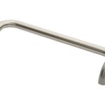 Eurospec 30mm Dia. Cranked Pull Handle - 450mm C/C - Bolt Through Fixing - Satin Stainless Steel