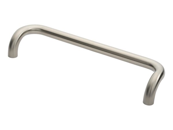 Eurospec 30mm Dia. Cranked Pull Handle - 450mm C/C - Bolt Through Fixing - Satin Stainless Steel